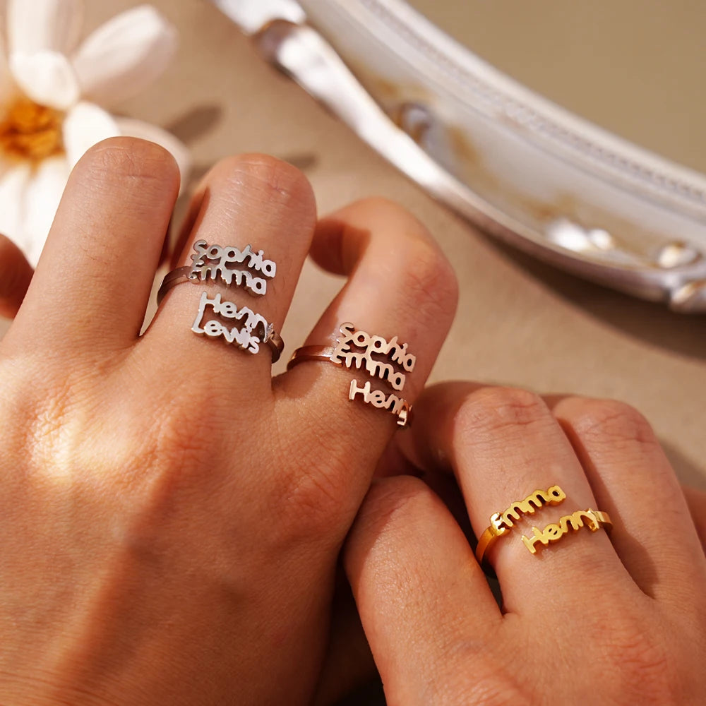 AMORA PERSONALIZED NAME RING - ROSOKI