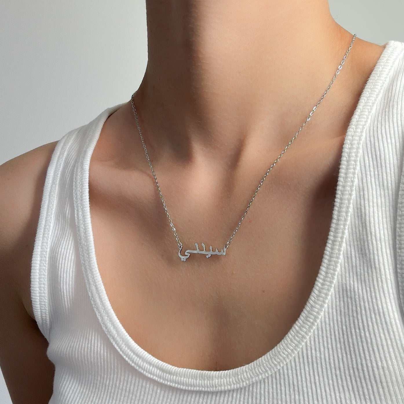 Custom Name Arabic Necklace Gold Choker Arabic قلادة مخصصة Name Necklace  Personalised Arabic Stainless Steel Pendant Women Gift