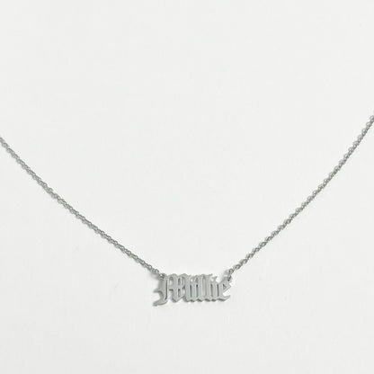 SILVER PERSONALISED OLD ENGLISH NAME NECKLACE