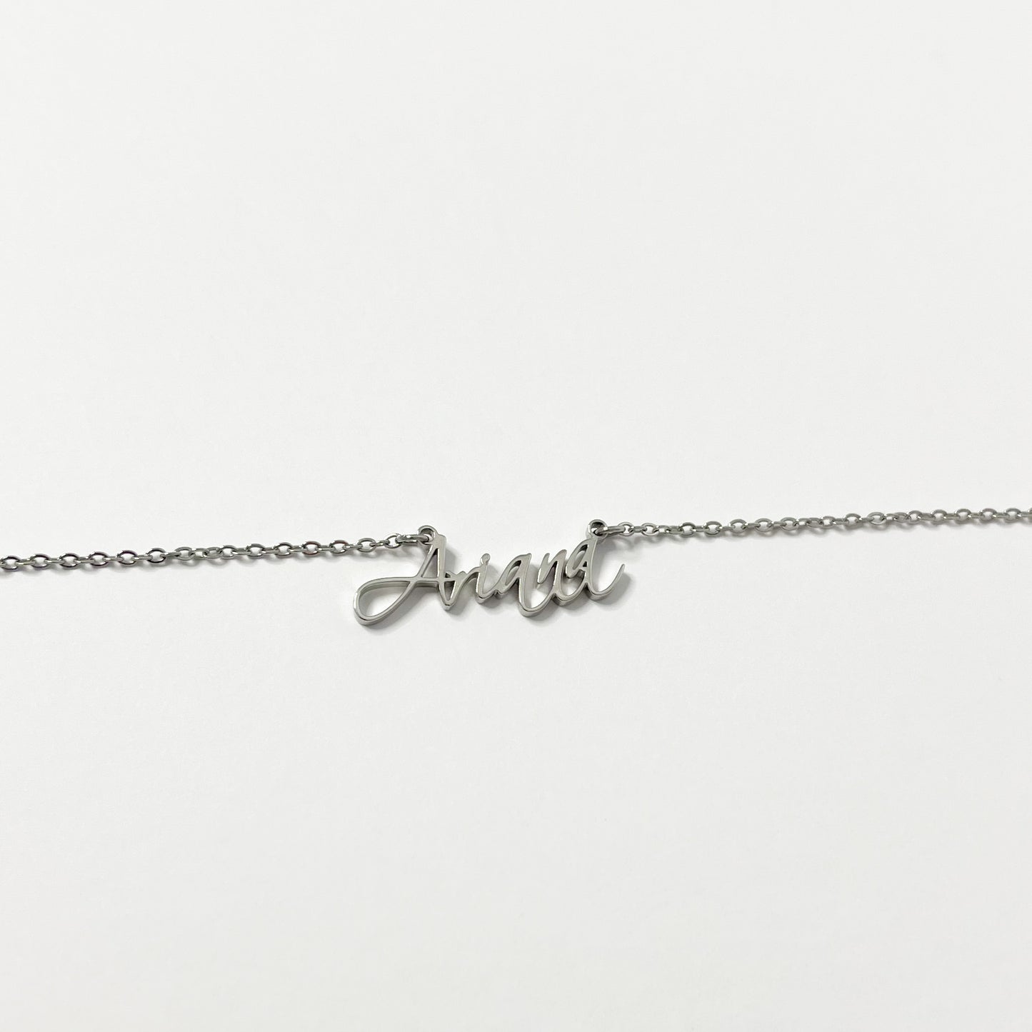 SILVER PERSONALISED CURSIVE NAME NECKLACE