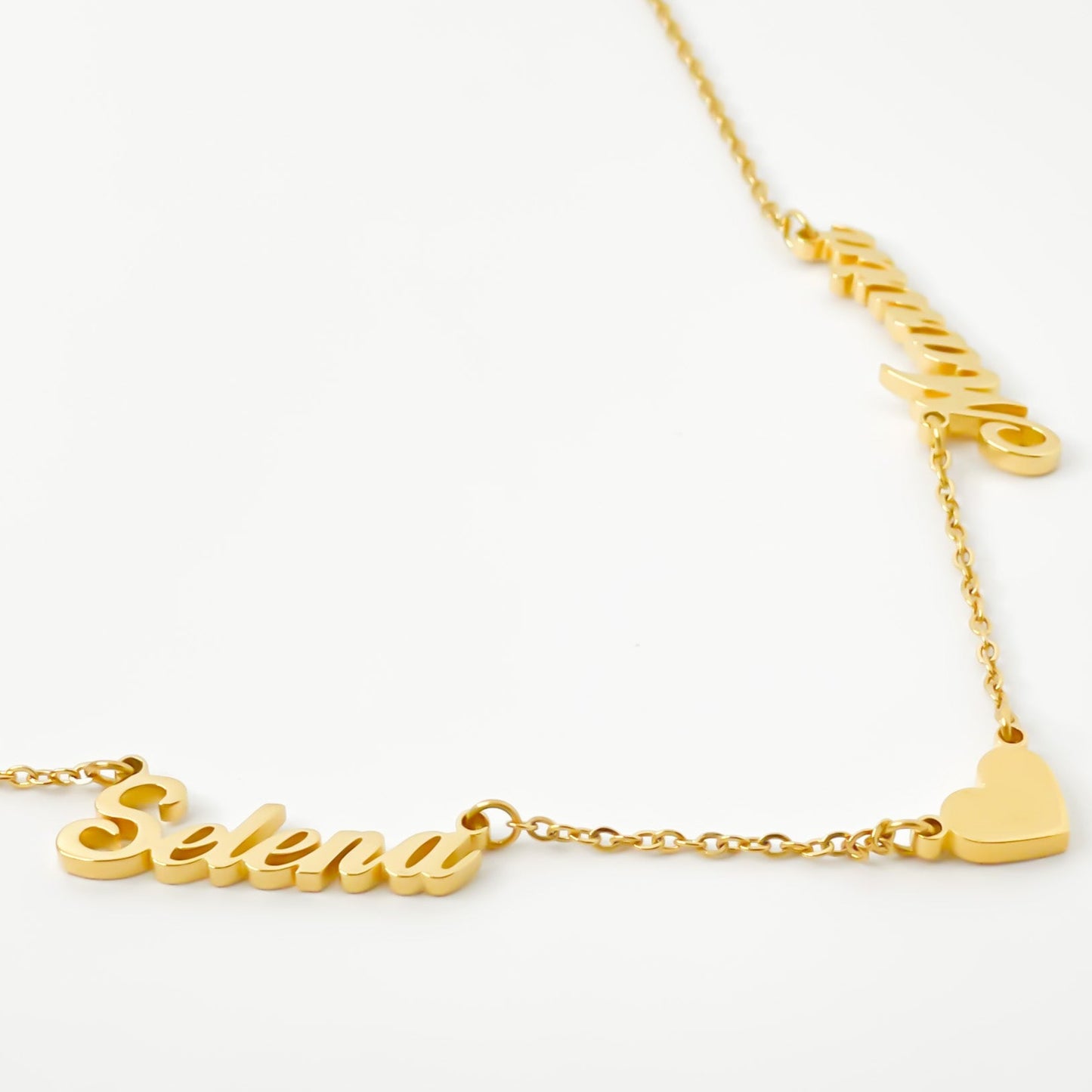 THE PERSONALISED TWO NAME HEART NECKLACE