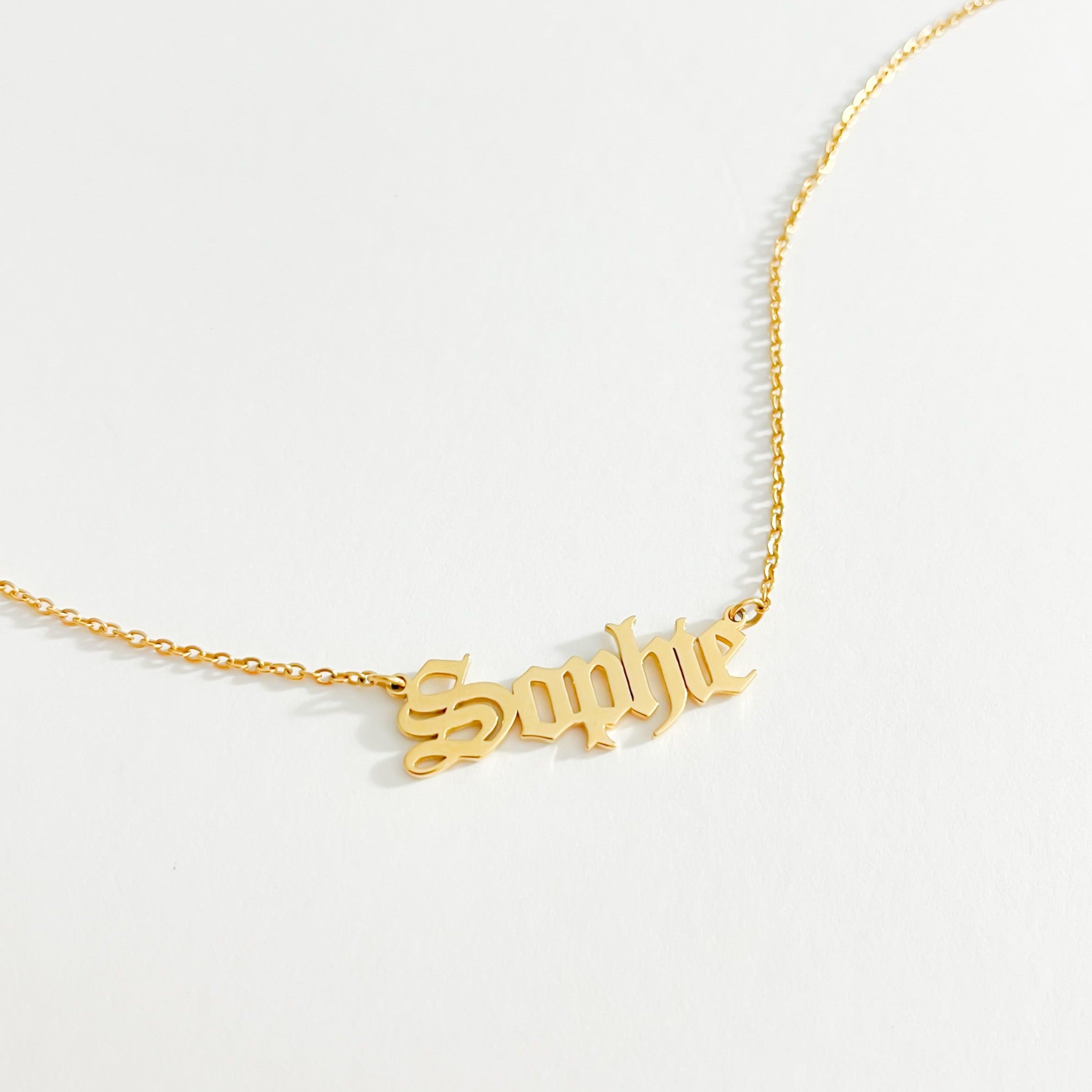 Personalised name necklace old on sale english