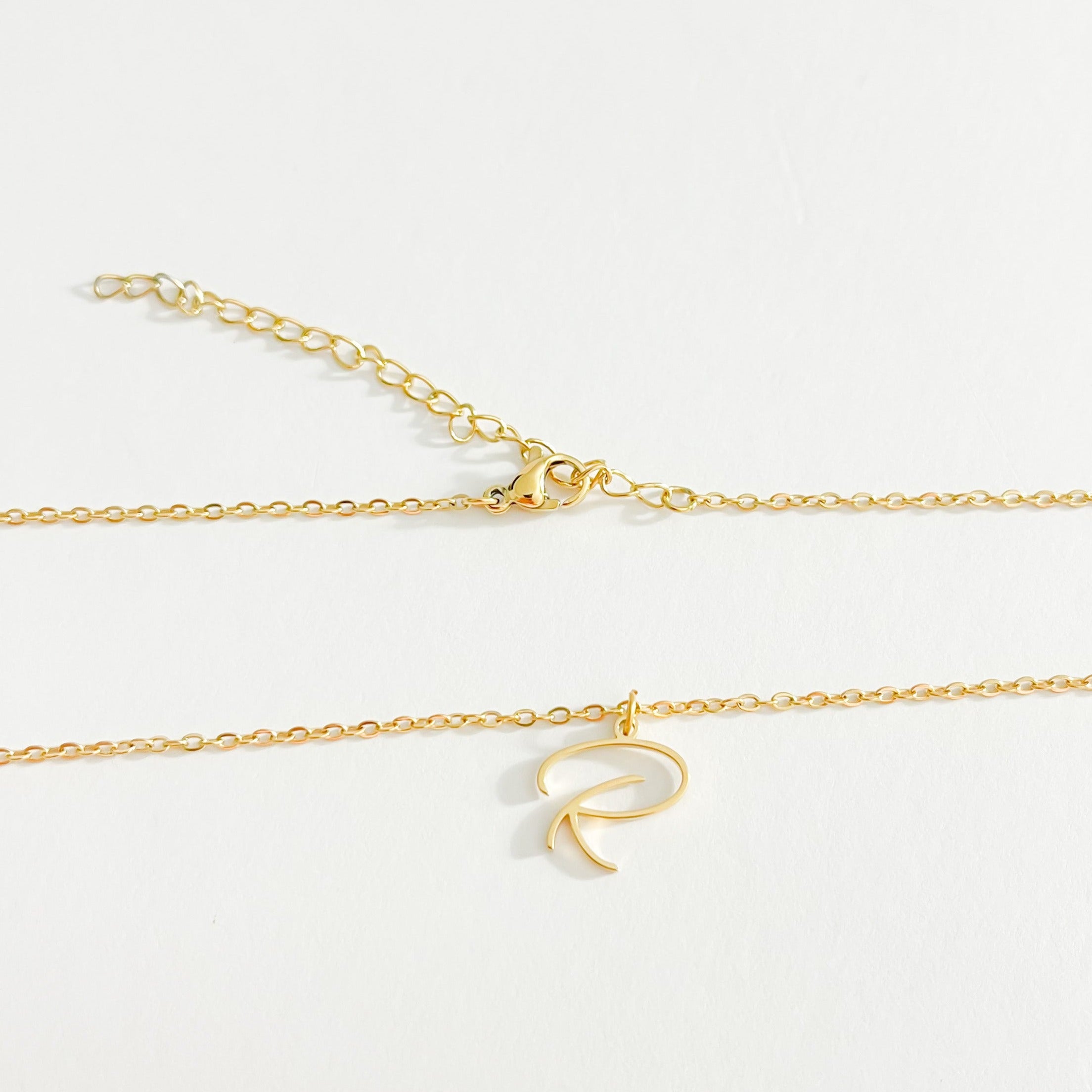 The Cursive Initial Necklace Personalised Jewellery ROSOKI ROSOKI The cursive initial necklace personalised jewellery rosoki rosoki