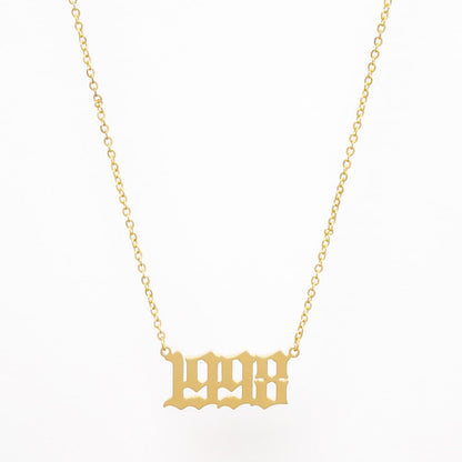 THE OLD ENGLISH BIRTH YEAR NECKLACE